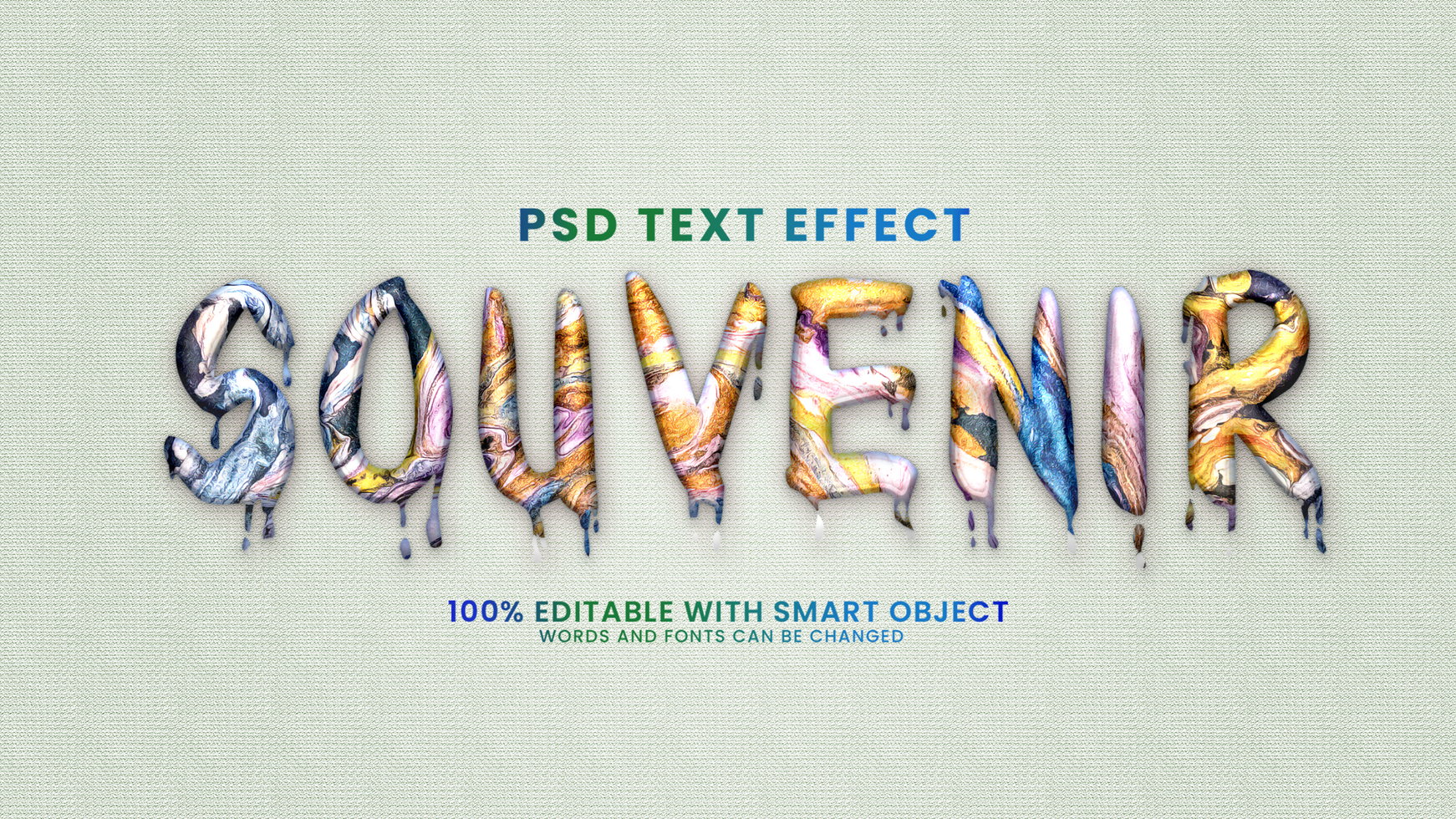 Souvenir text effect psd