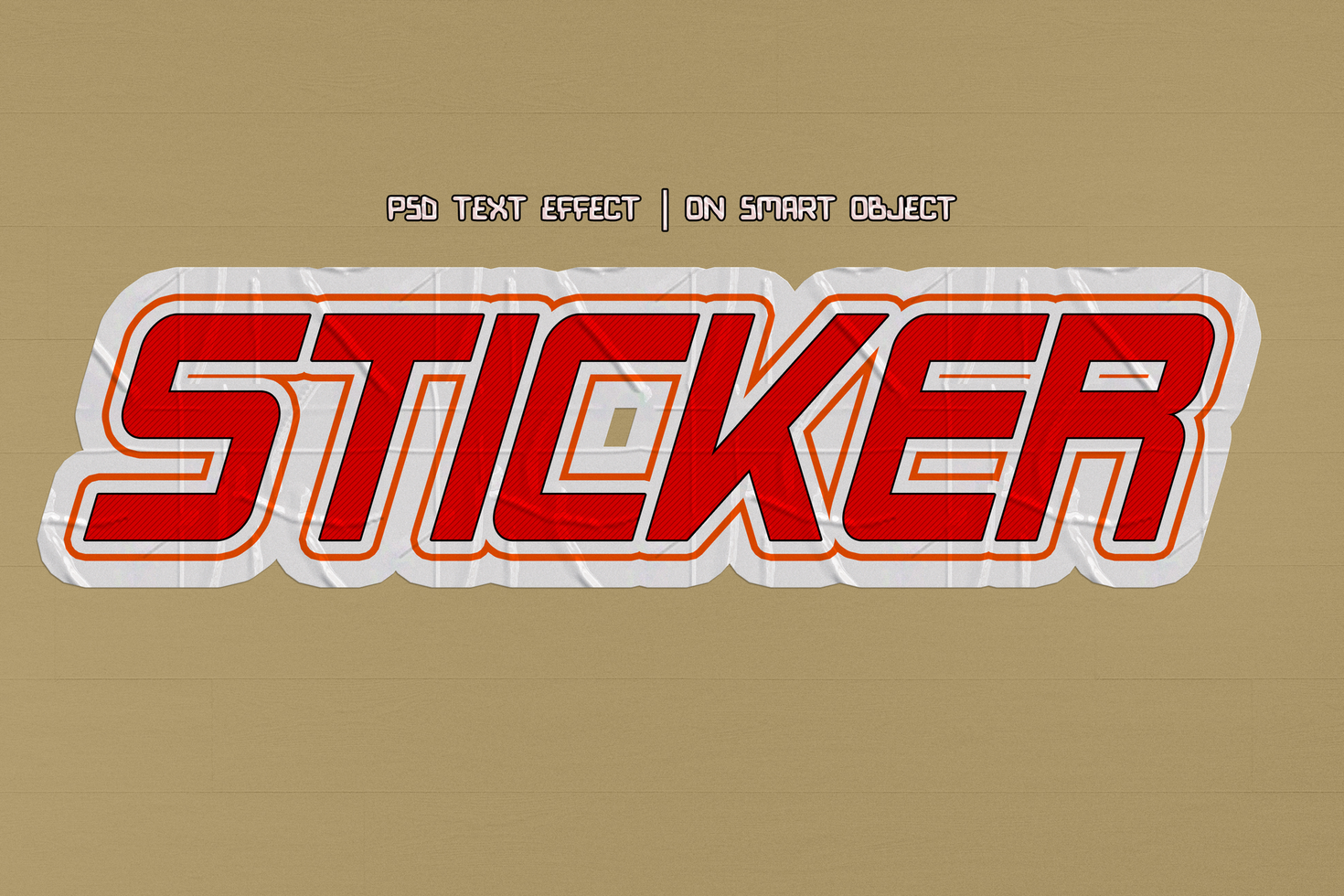 Sticker editable text effect psd