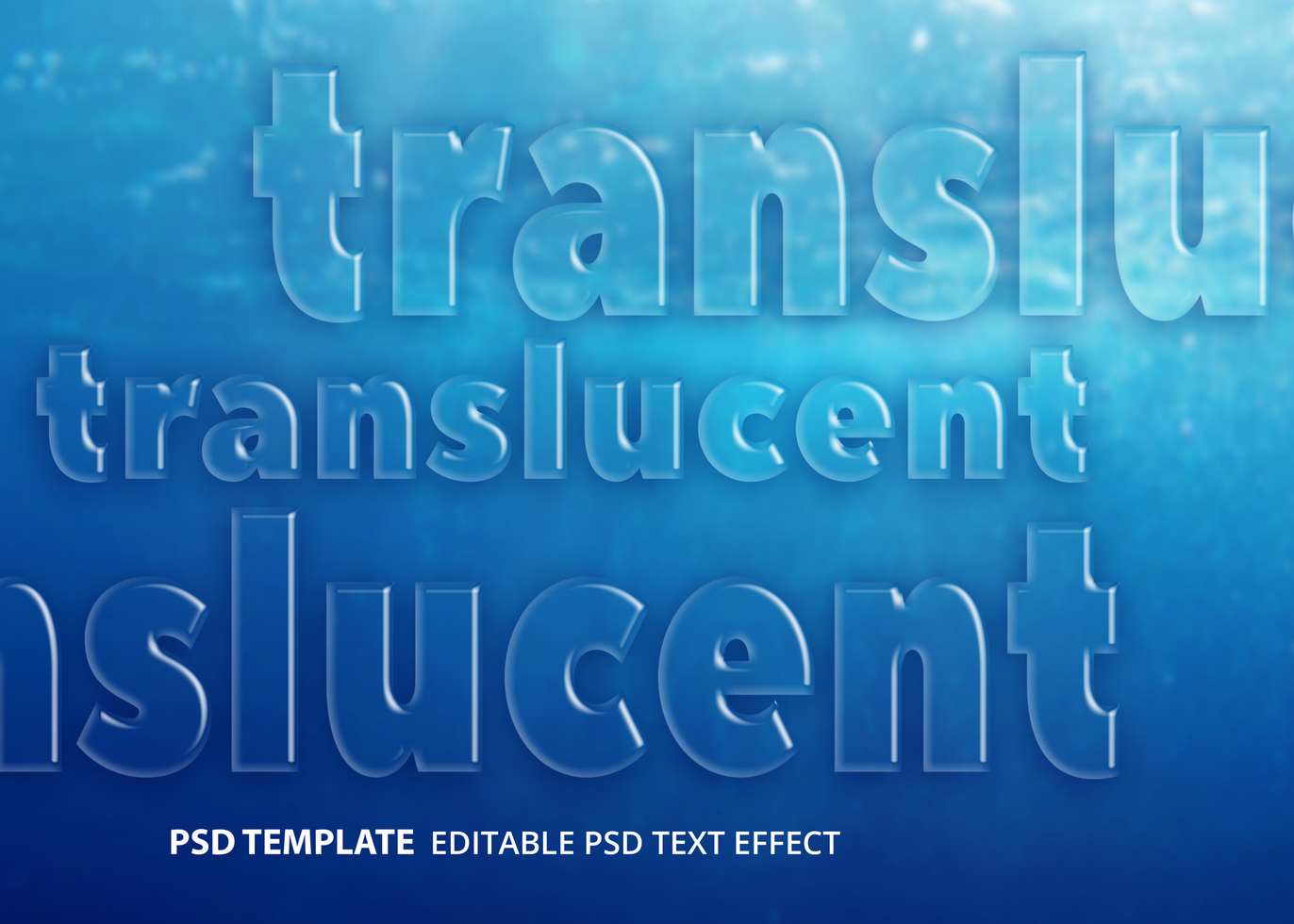 Translucent editable text effect psd