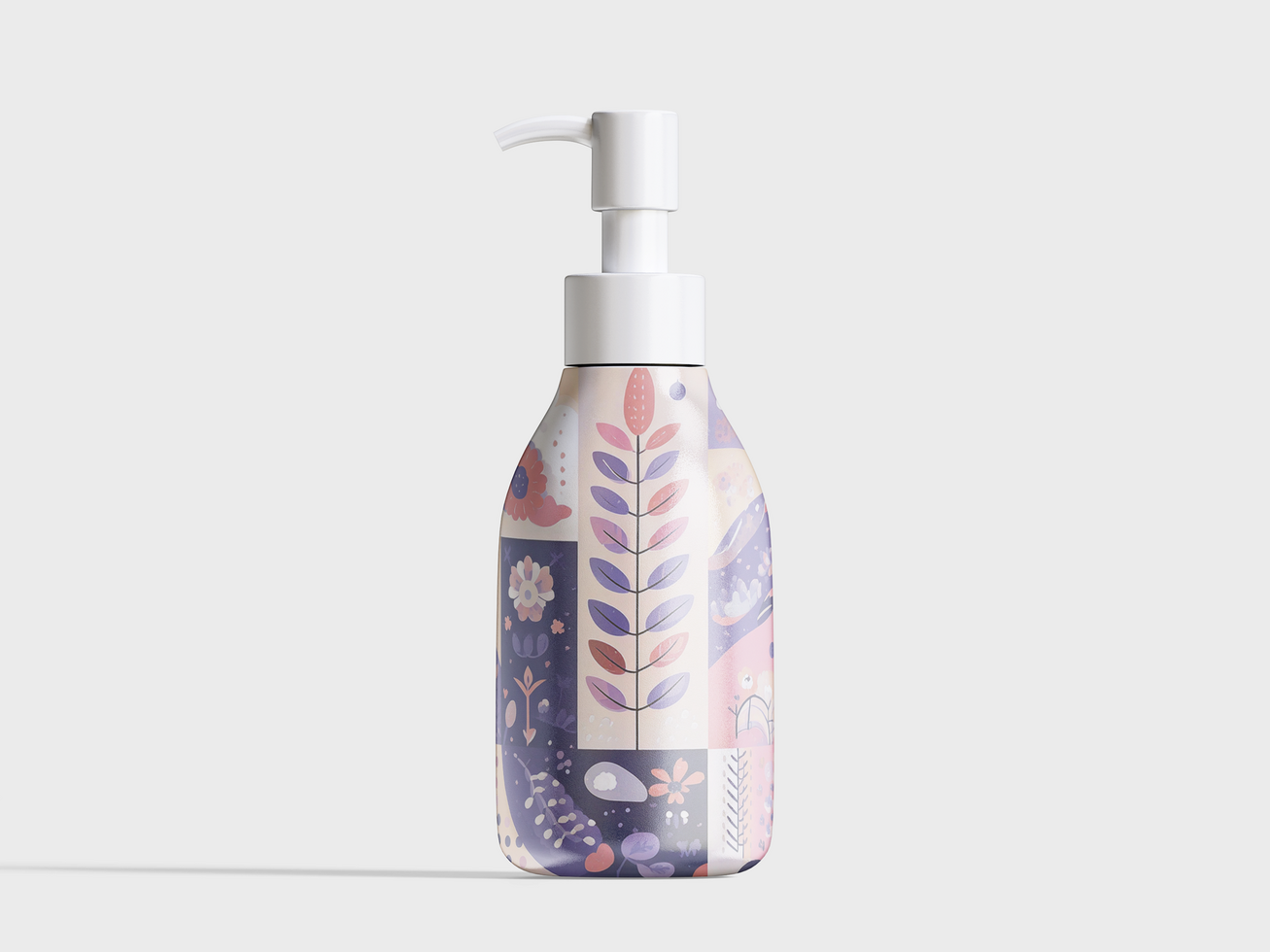 Realistic bottle mockup on gray BG psd