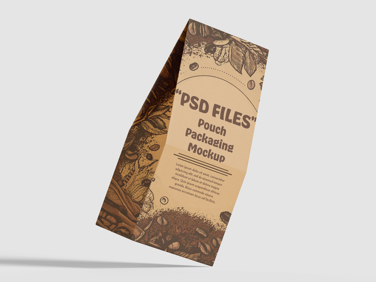 Realistic render pouch mockup psd
