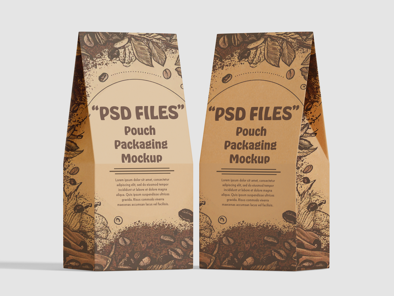 Two pouch packaging mockup psd