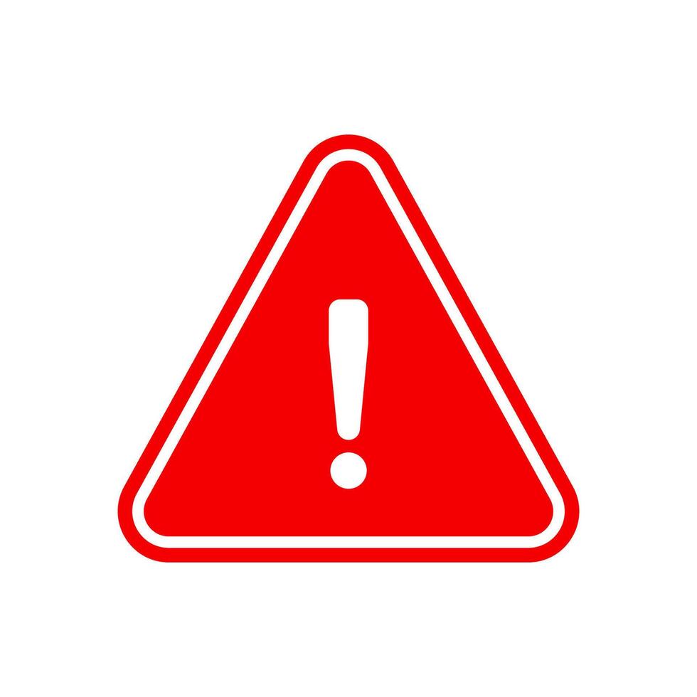 Red warning sign symbol on white background vector