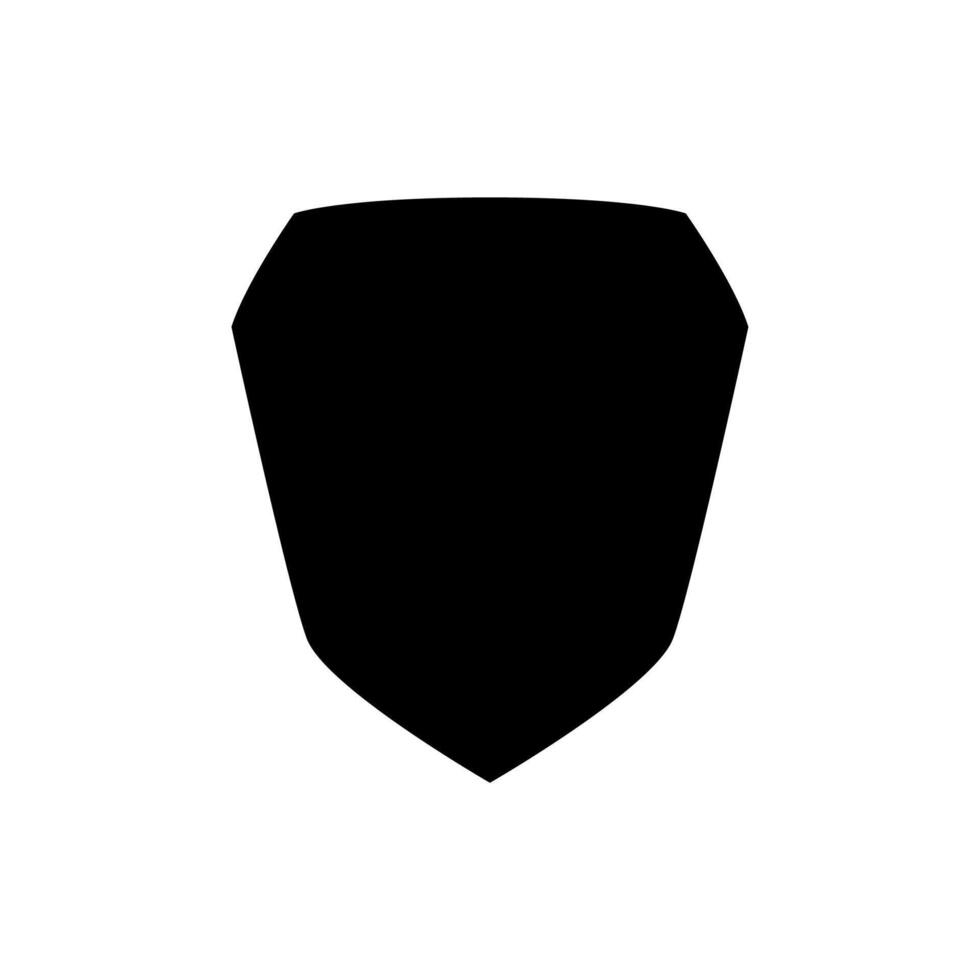 A black and white silhouette of a shield vector