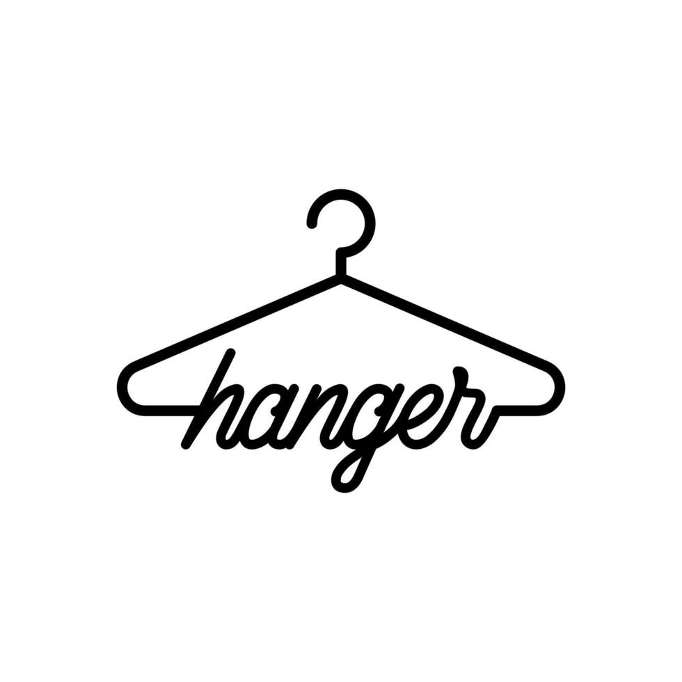 A black and white logo for a clothing hanger vector
