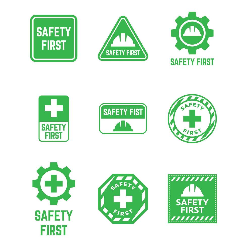 Safety first labels vector