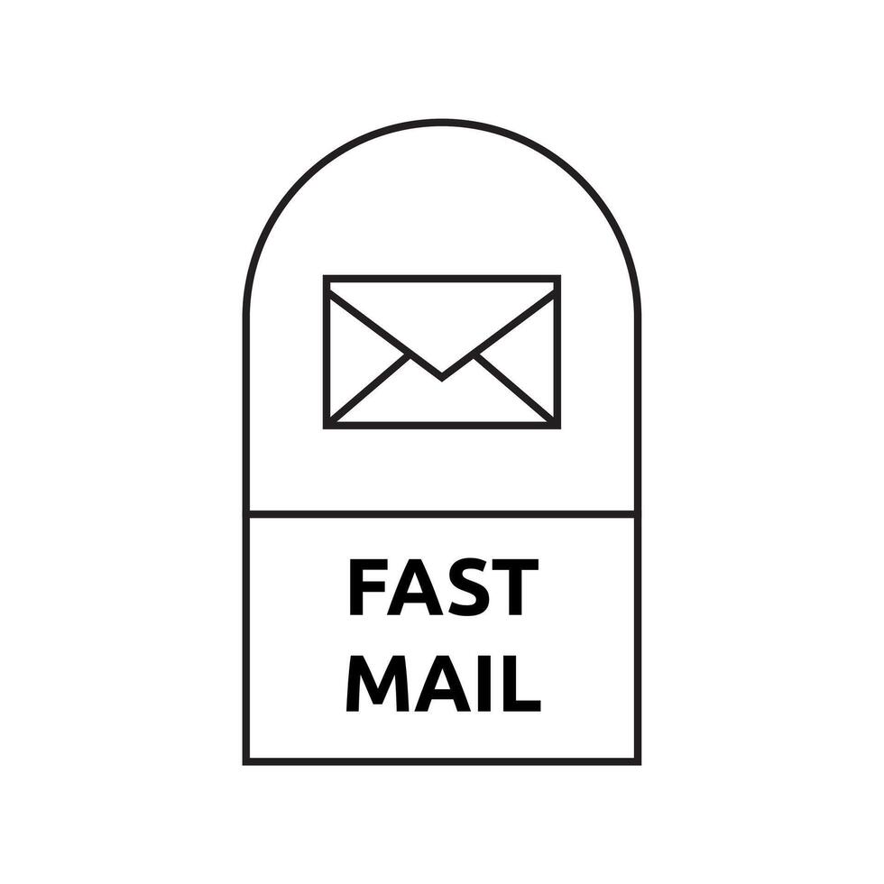 Fast mail icon illustration on white background vector