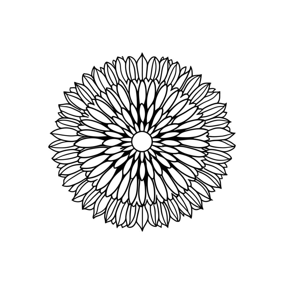 Daisy Mandala Flower Design for Adult Coloring, Mindfulness and Calm Therapy vector