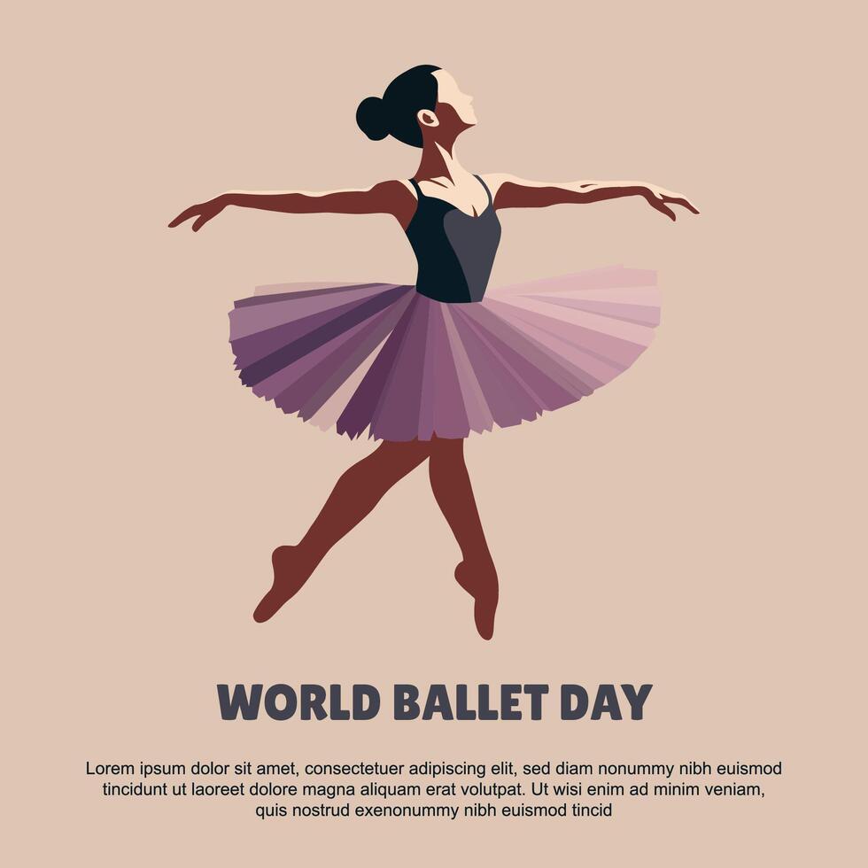 World Ballet Day background. vector