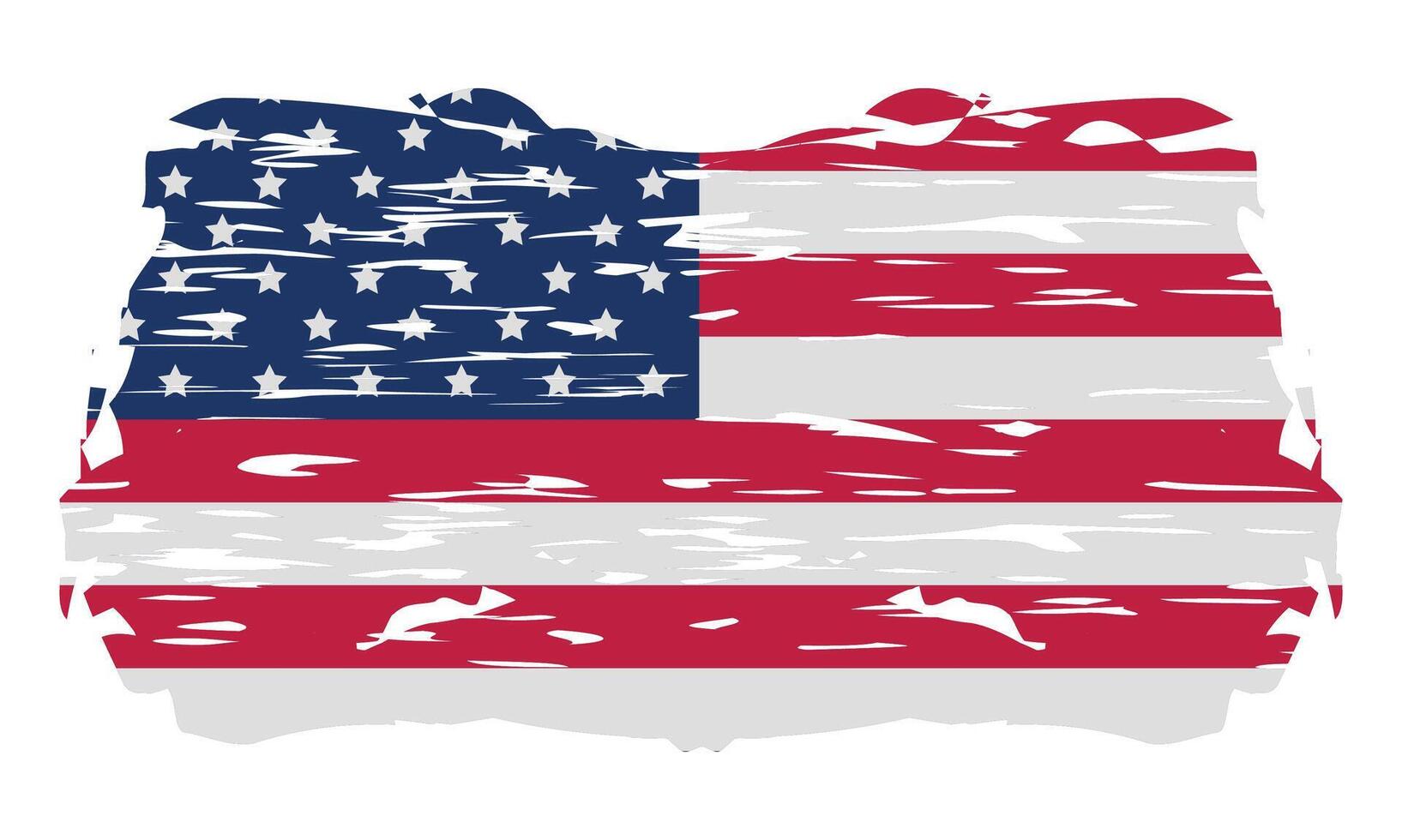 Painted brushstroke flag of USA with waving effect or american flag sticker vector