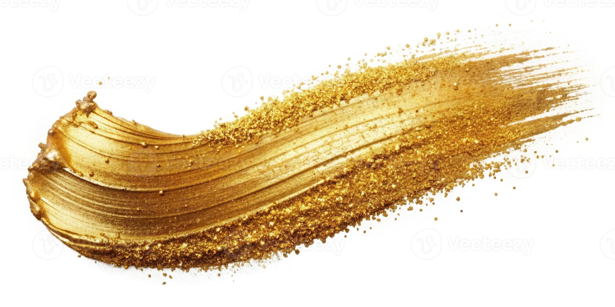 A Gold Brush Stroke on a Clean White Background Creates a Stunning Visual photo