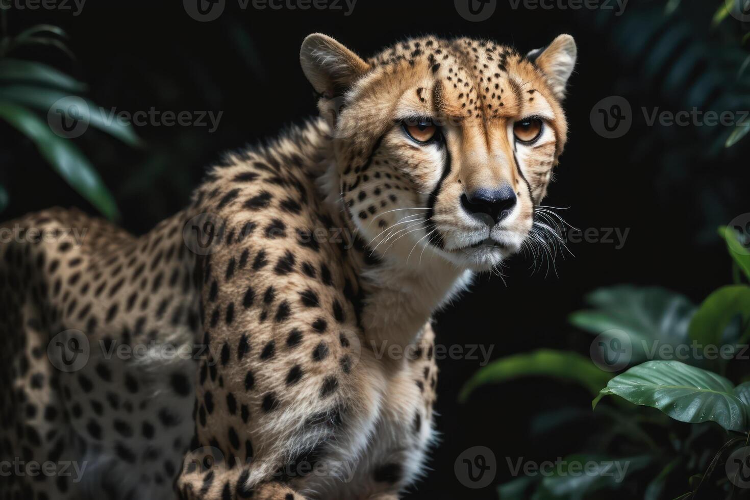 Beautiful cheetah in the jungle. Wildlife scene from nature. . photo