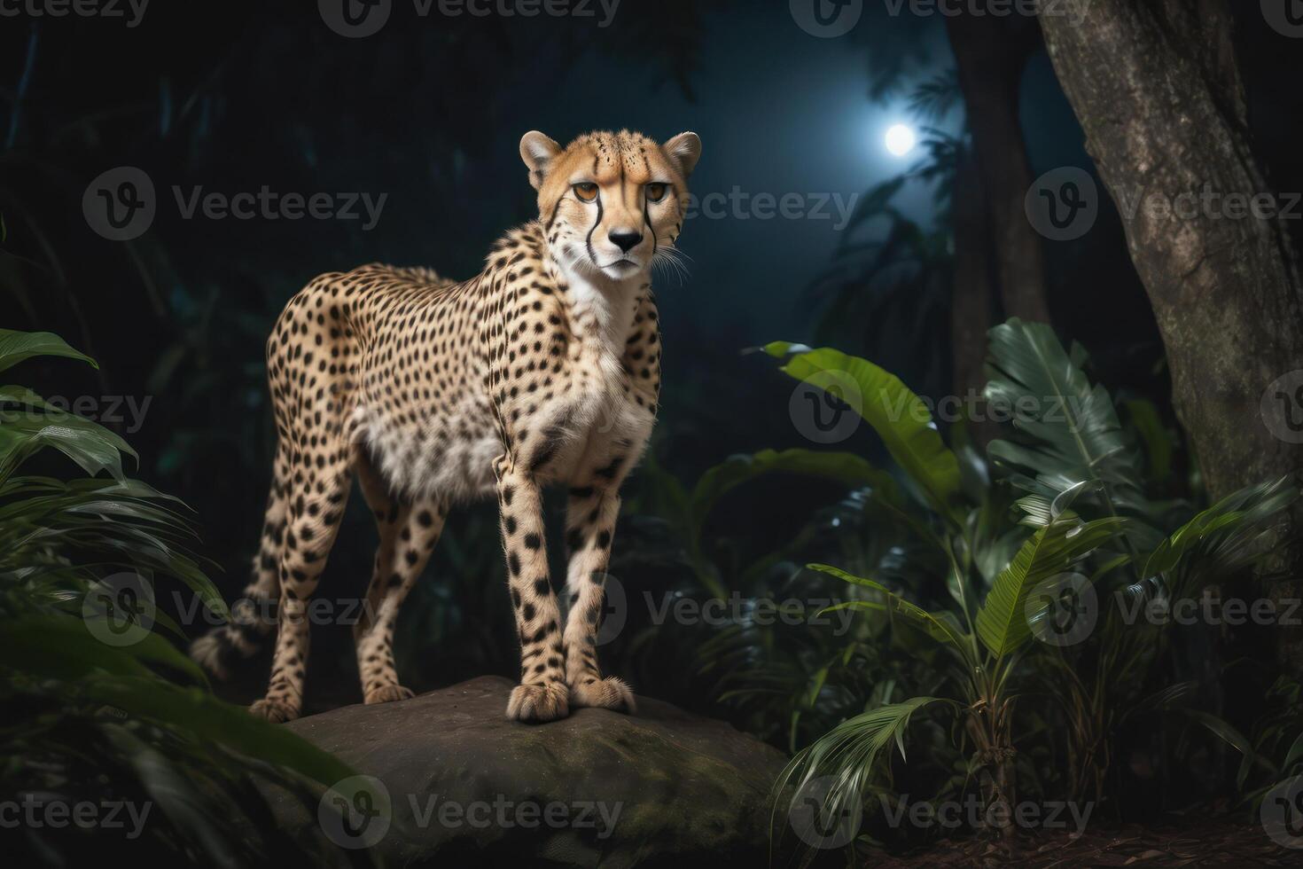 Beautiful cheetah in the jungle. Wildlife scene from nature. . photo