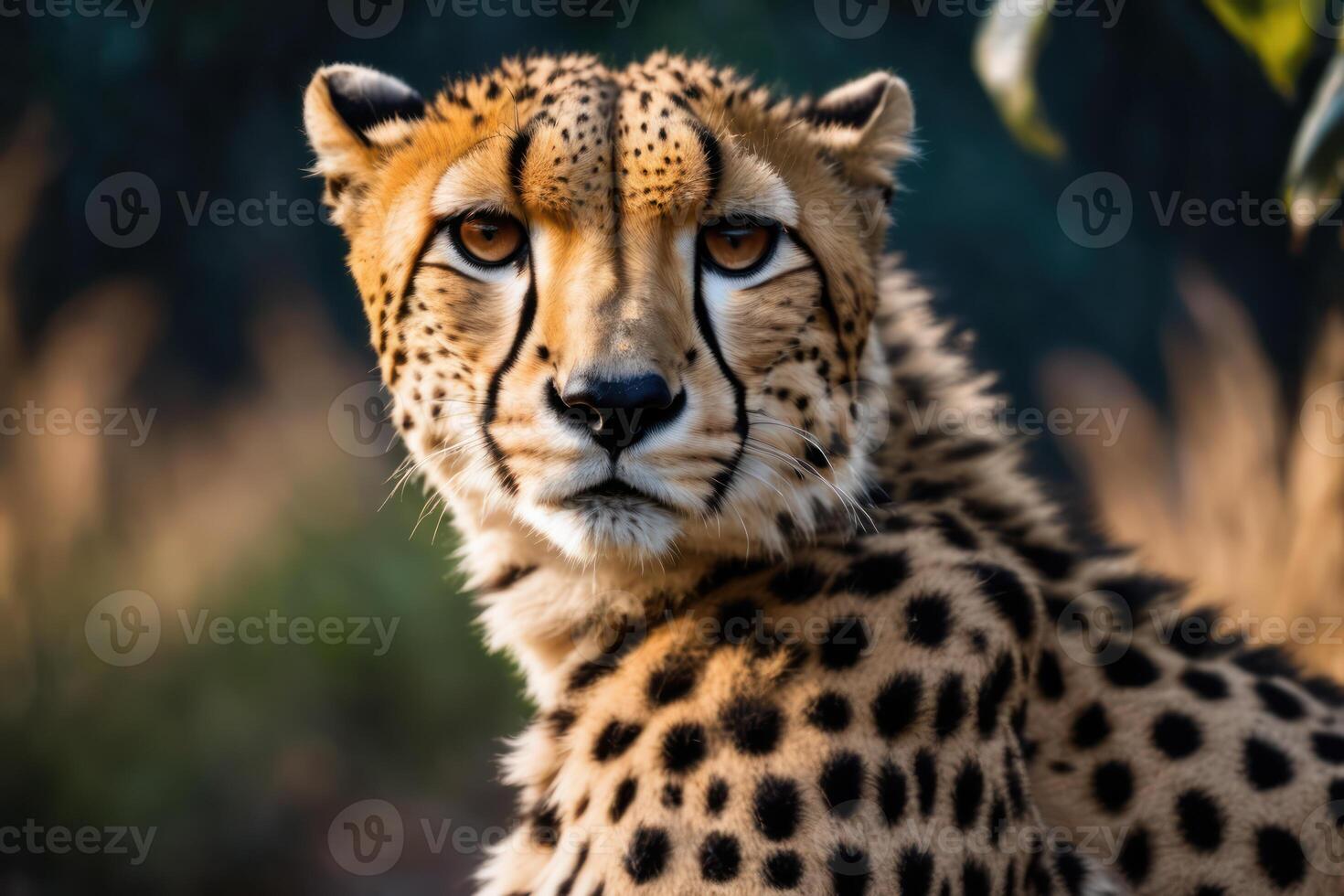 Beautiful cheetah in the jungle. Wildlife scene from nature. . photo