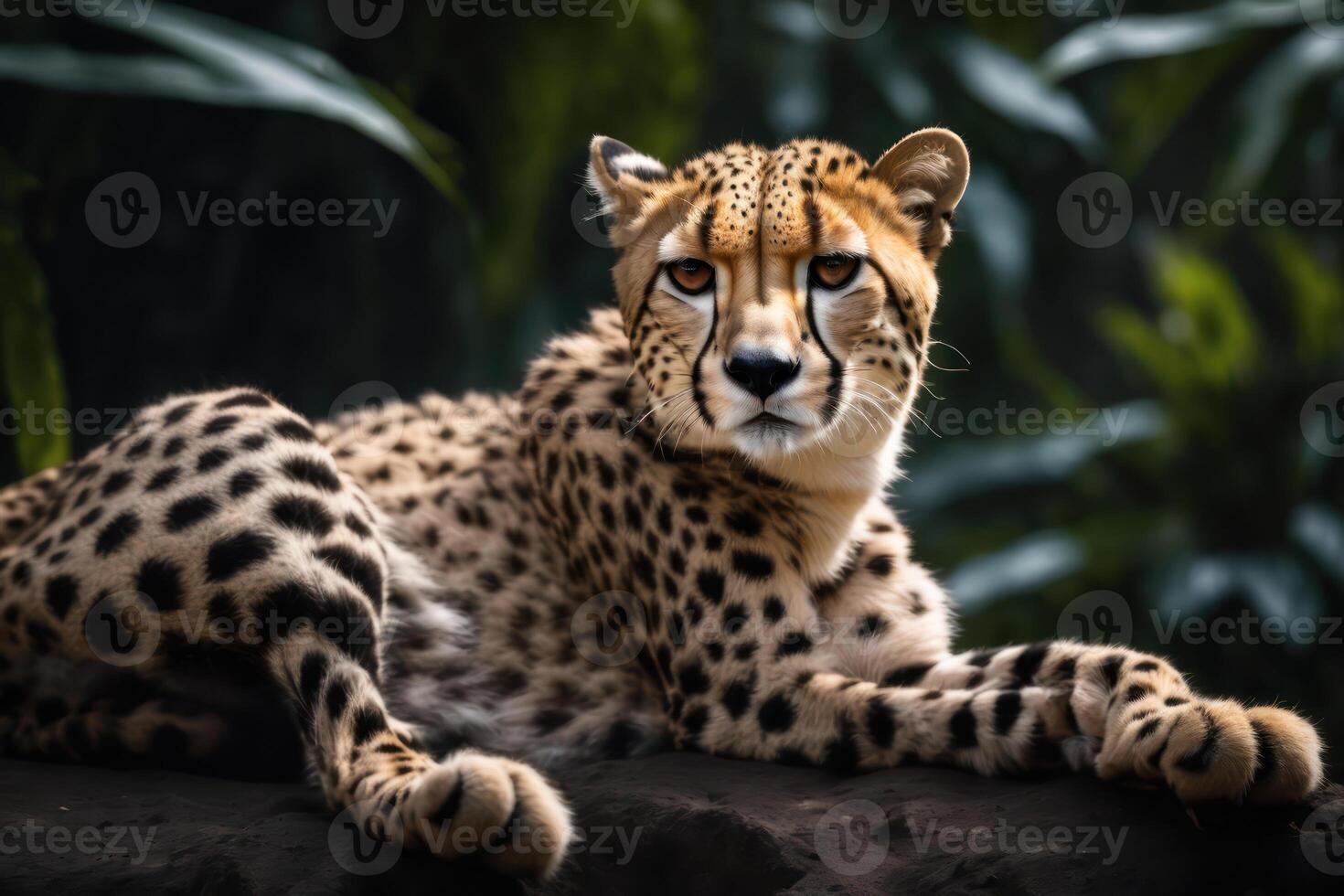Beautiful cheetah in the jungle. Wildlife scene from nature. . photo