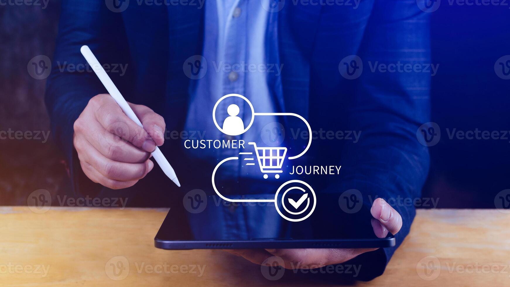 Customer journey concept, marketing and customer behavior analysis, Understanding customer journey to improve their overall customer experience and increase loyalty, Marketing strategic planning. photo