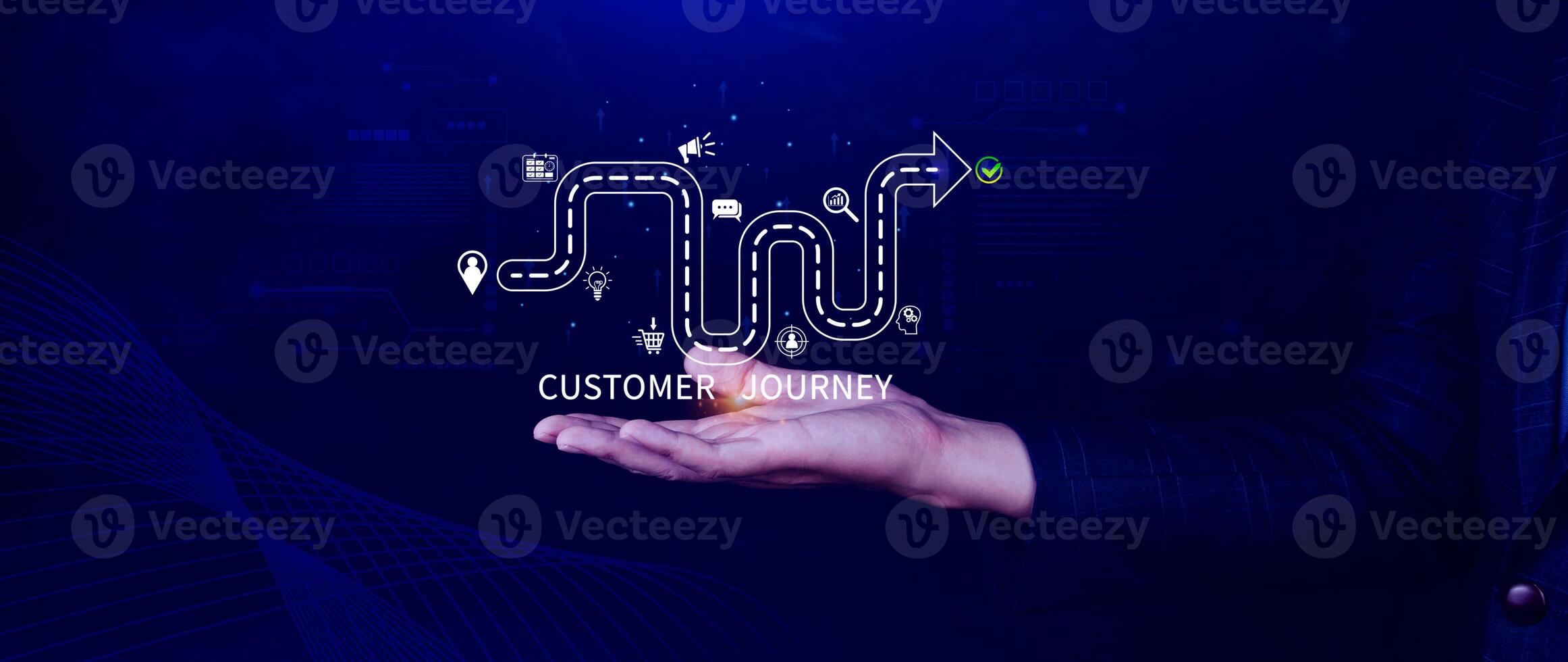 Customer journey concept, marketing and customer behavior analysis, Understanding customer journey to improve their overall customer experience and increase loyalty, Marketing strategic planning. photo