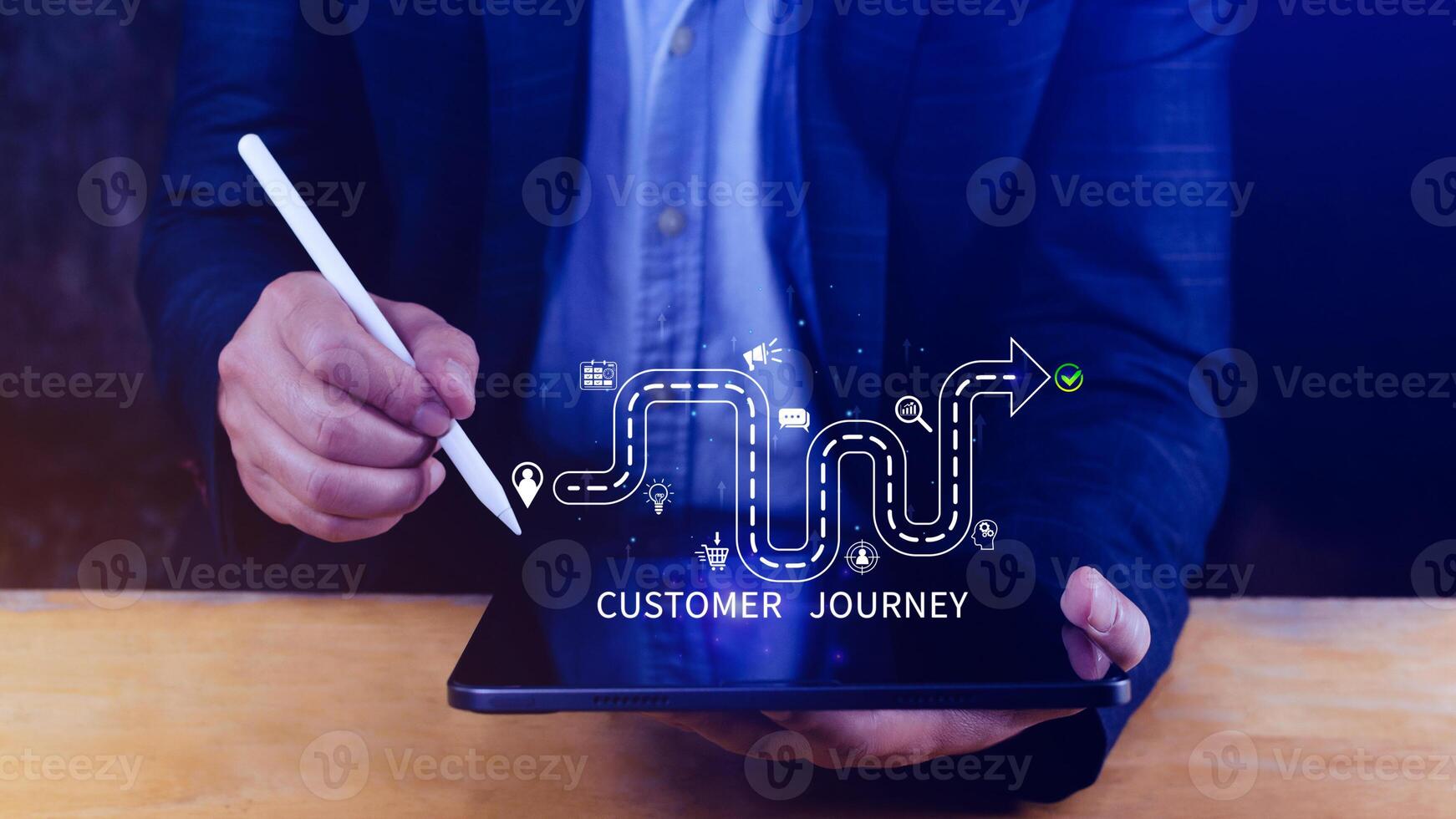 Customer journey concept, marketing and customer behavior analysis, Understanding customer journey to improve their overall customer experience and increase loyalty, Marketing strategic planning. photo