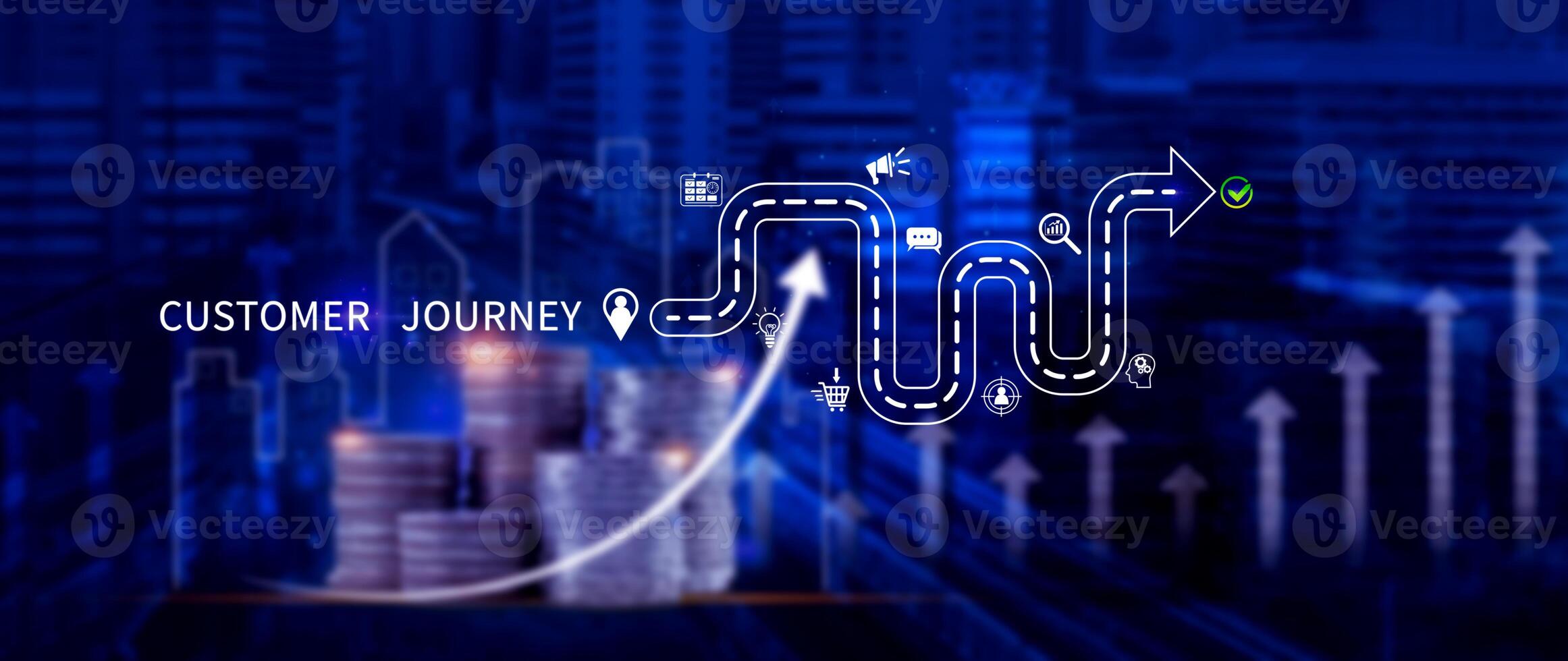 Customer journey concept, marketing and customer behavior analysis, Understanding customer journey to improve their overall customer experience and increase loyalty, Marketing strategic planning. photo