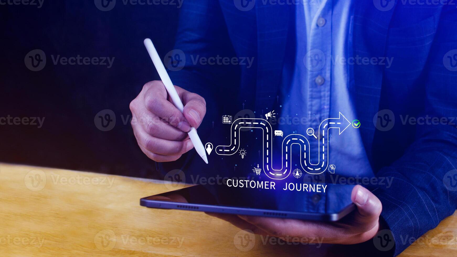 Customer journey concept, marketing and customer behavior analysis, Understanding customer journey to improve their overall customer experience and increase loyalty, Marketing strategic planning. photo