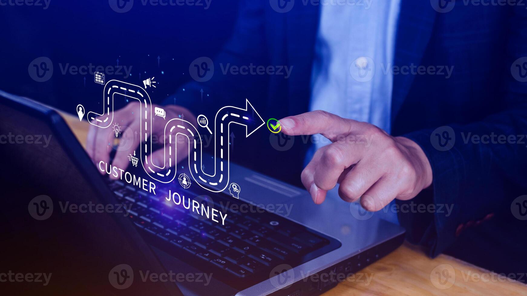 Customer journey concept, marketing and customer behavior analysis, Understanding customer journey to improve their overall customer experience and increase loyalty, Marketing strategic planning. photo