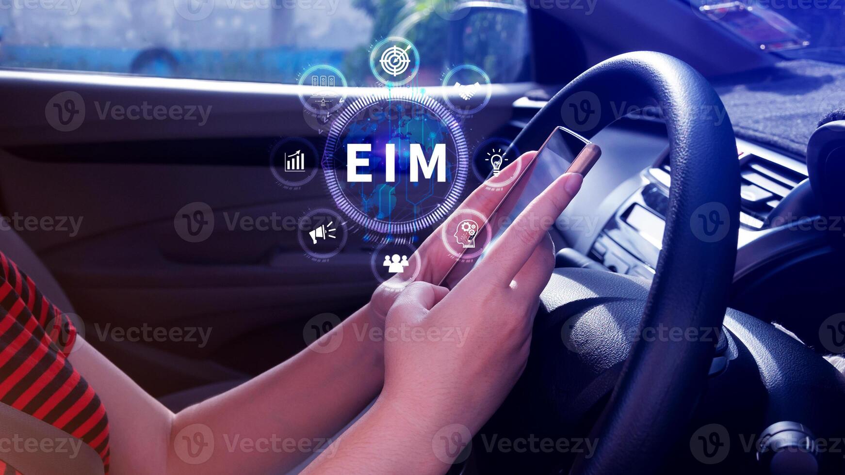 EIM Enterprise information management system, EIM Global Network with Analyzing Technological Data, Efficient Information Management, Network Connection. photo