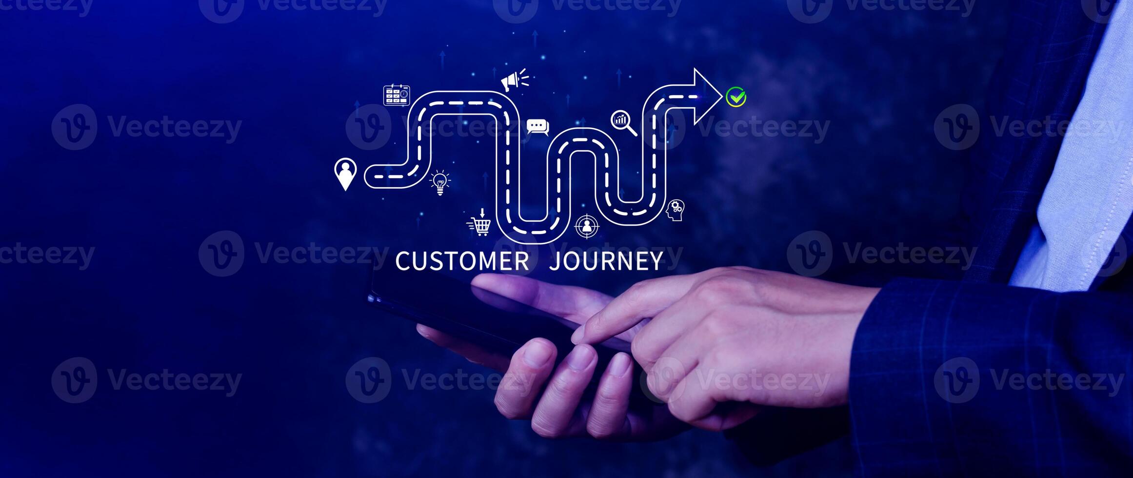 Customer journey concept, marketing and customer behavior analysis, Understanding customer journey to improve their overall customer experience and increase loyalty, Marketing strategic planning. photo