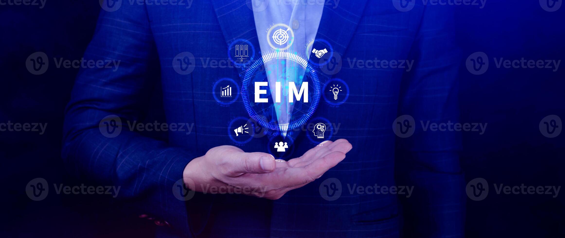 EIM Enterprise information management system, EIM Global Network with Analyzing Technological Data, Efficient Information Management, Network Connection. photo