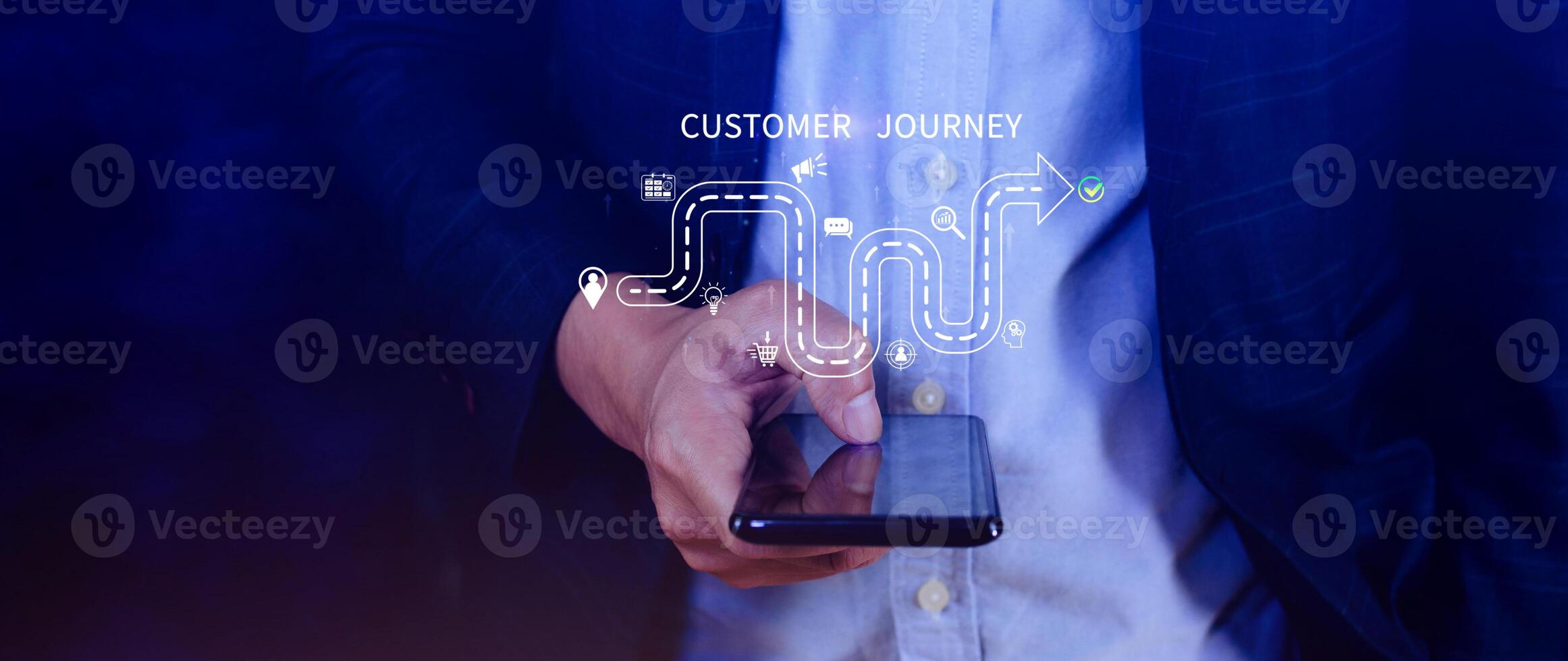 Customer journey concept, marketing and customer behavior analysis, Understanding customer journey to improve their overall customer experience and increase loyalty, Marketing strategic planning. photo