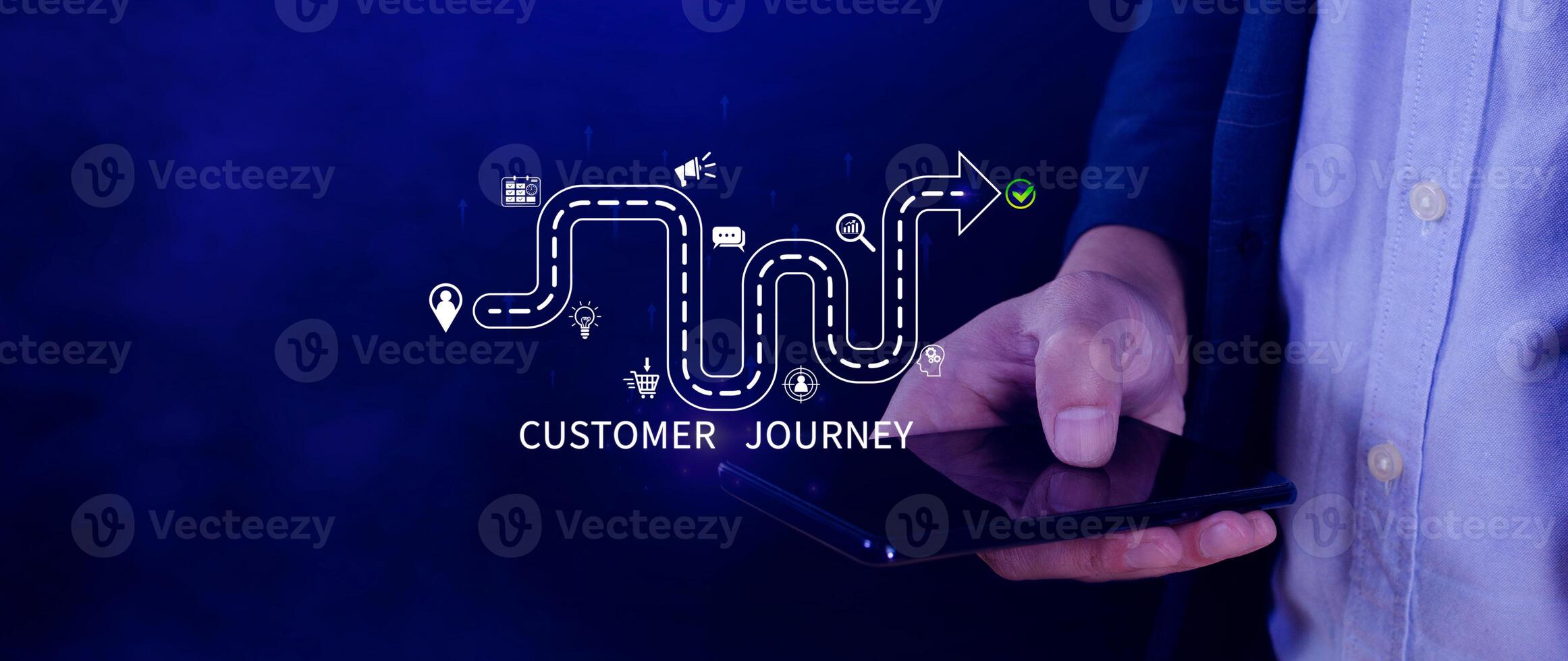 Customer journey concept, marketing and customer behavior analysis, Understanding customer journey to improve their overall customer experience and increase loyalty, Marketing strategic planning. photo