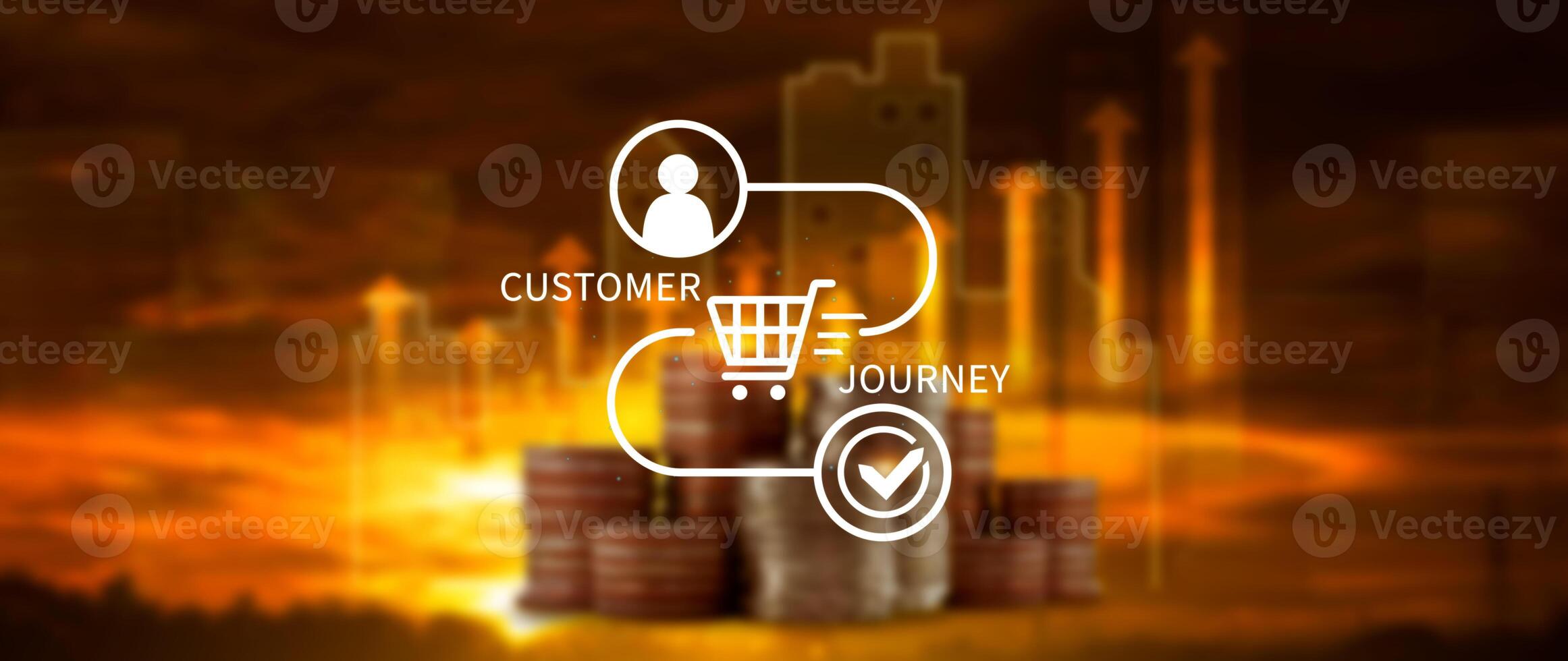 Customer journey concept, marketing and customer behavior analysis, Understanding customer journey to improve their overall customer experience and increase loyalty, Marketing strategic planning. photo