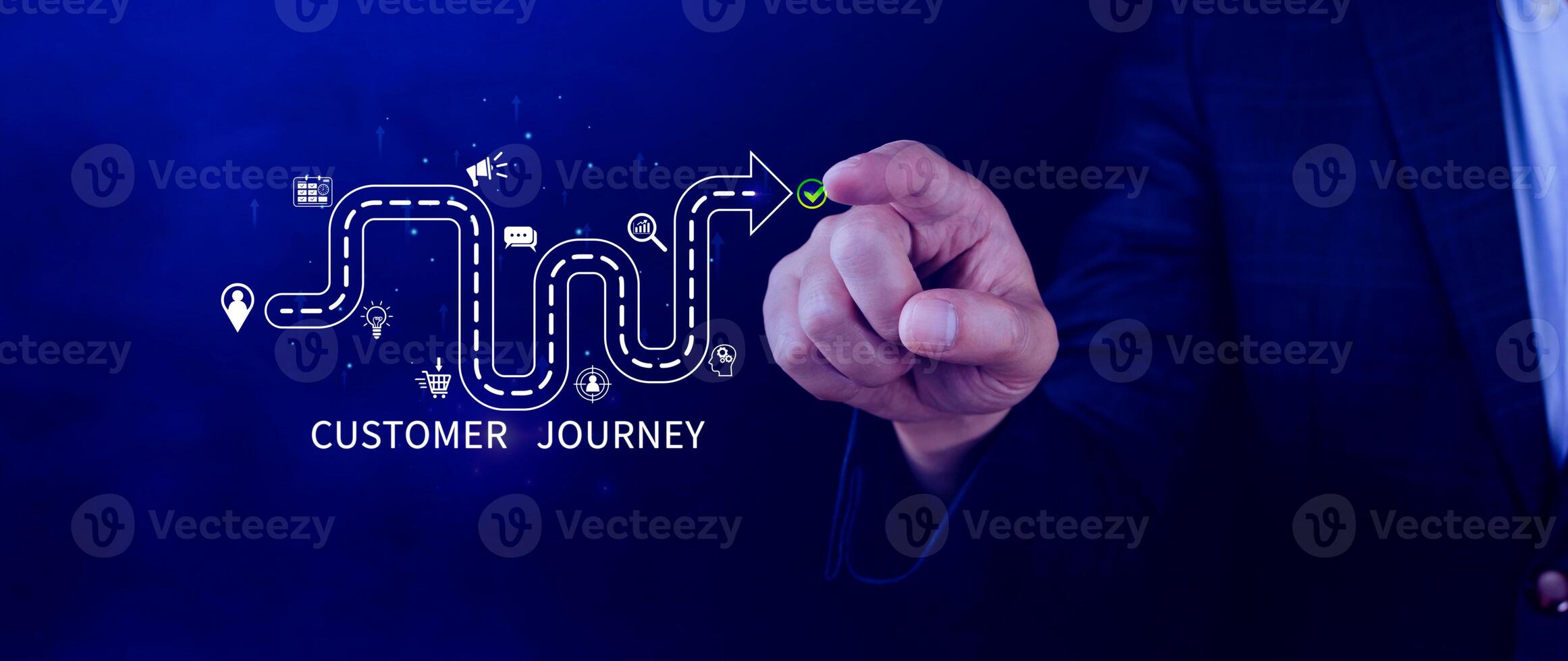Customer journey concept, marketing and customer behavior analysis, Understanding customer journey to improve their overall customer experience and increase loyalty, Marketing strategic planning. photo