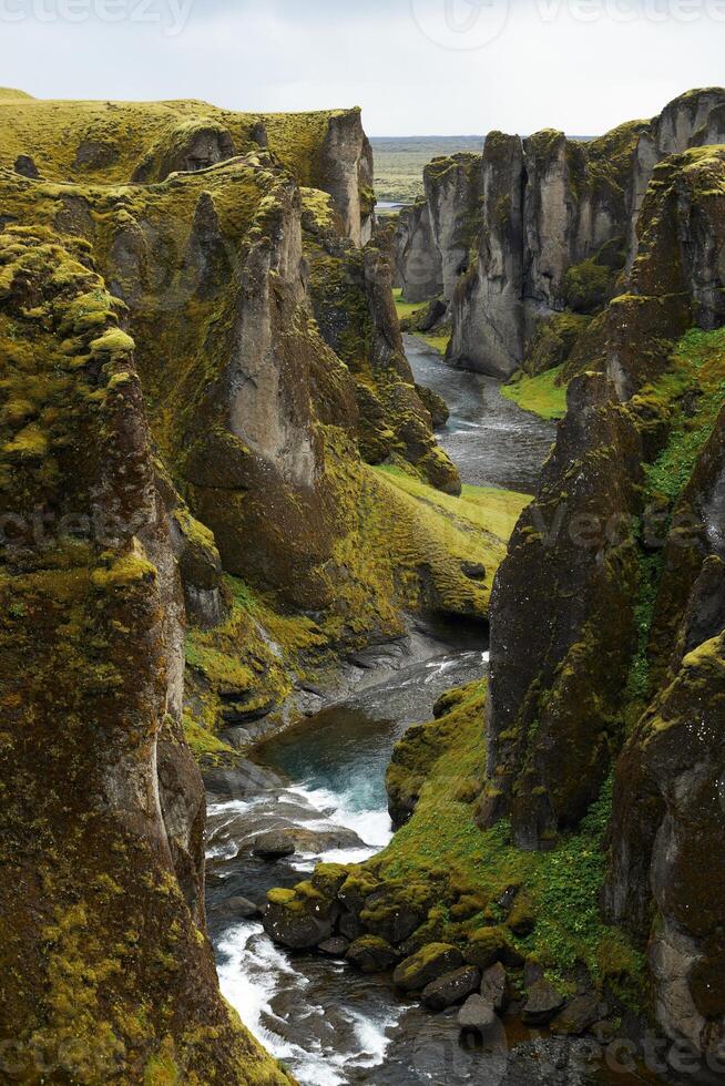 Sigoldugljufur, a Canyon with Waterfalls in Iceland photo