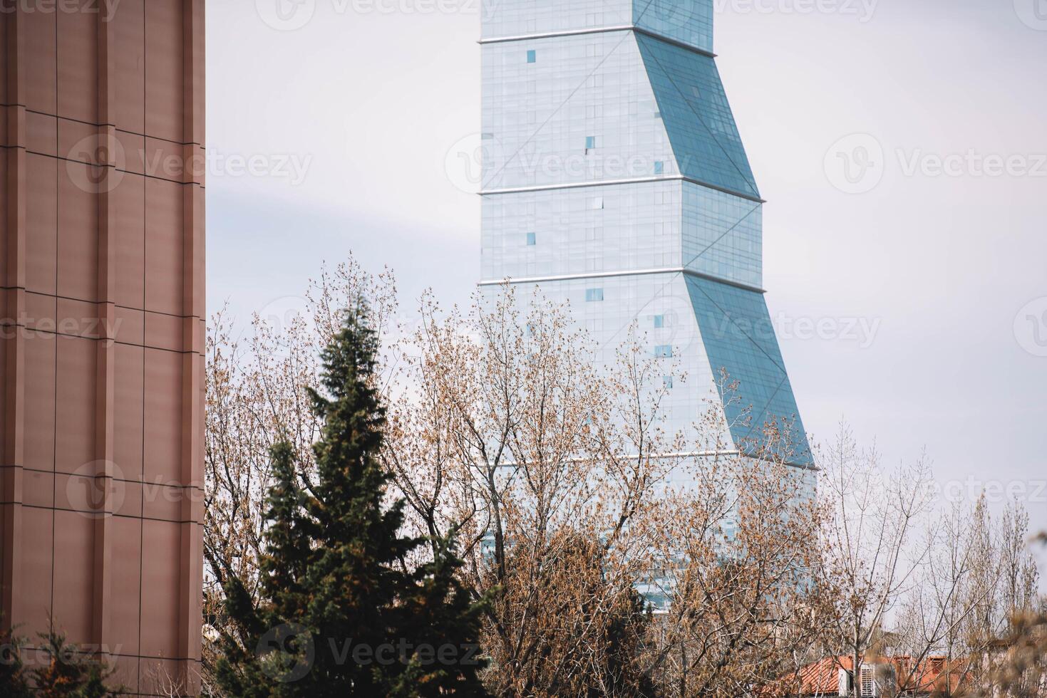 Glass skyscraper in the city photo