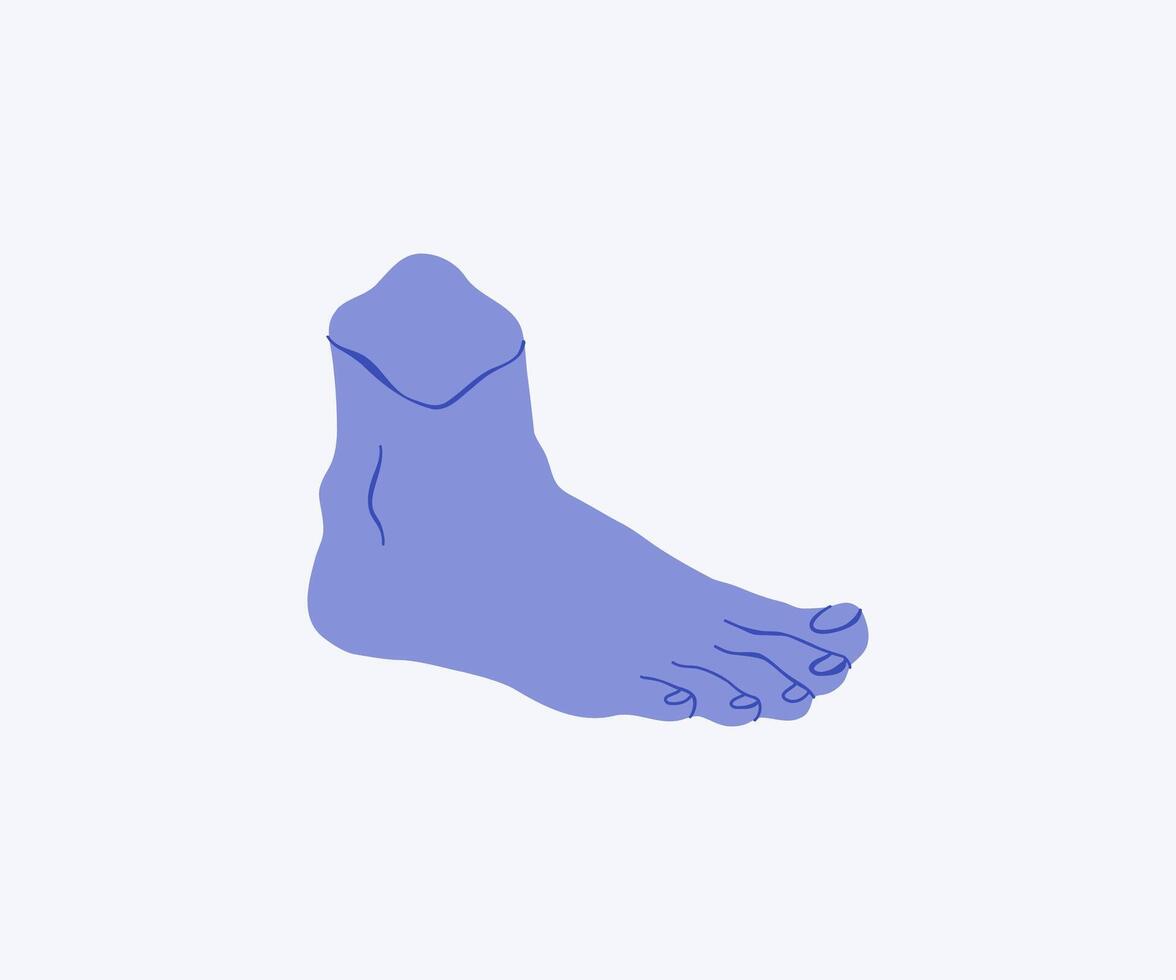 Marble Greek part of a statue in flat style, leg. Hand drawn illustration. vector