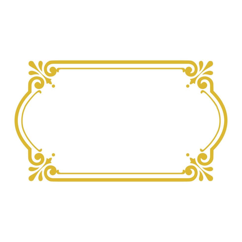 Golden Antique Luxury Rectangle Frame Border vector