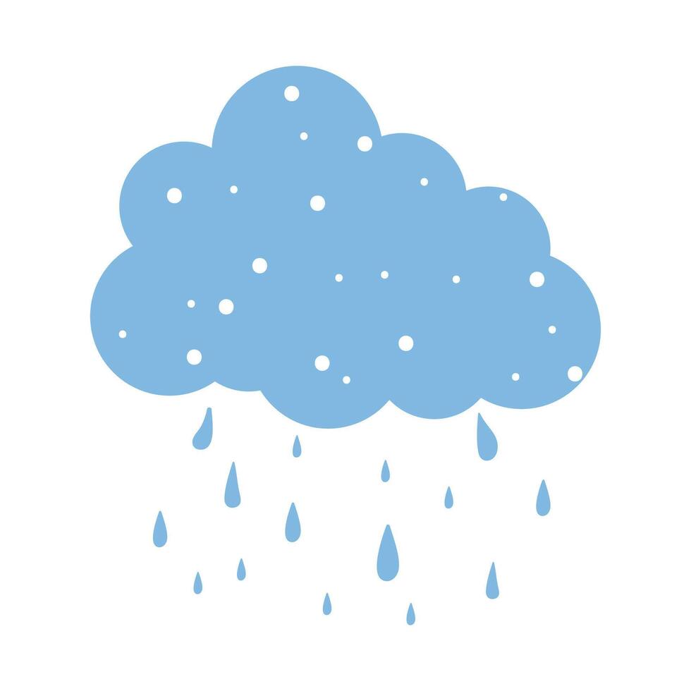 Blue Raining Cloud Illustration vector