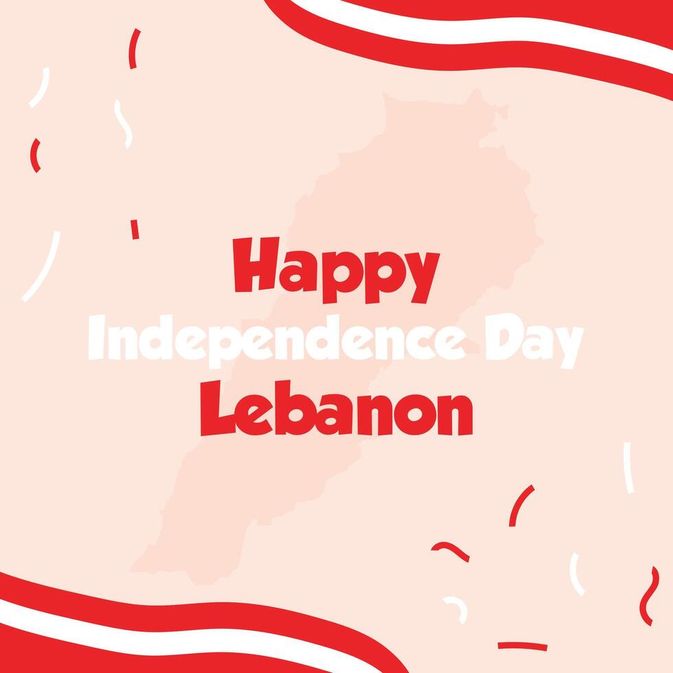 Happy independence day lebanon vector
