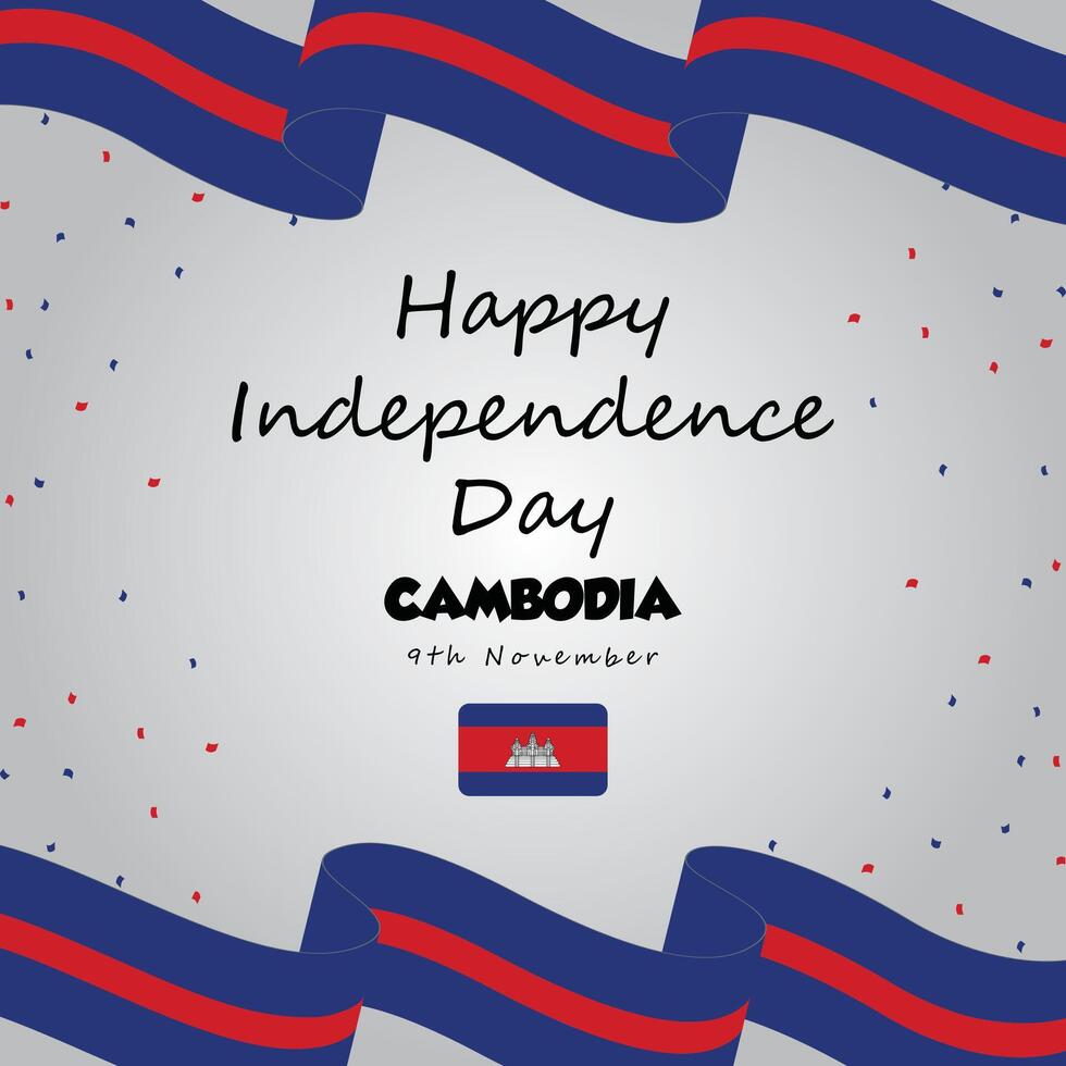 Cambodia independence day background with cambodia flag illustration vector
