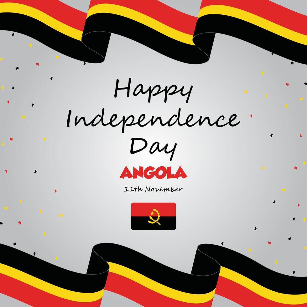 Happy independence day angola vector