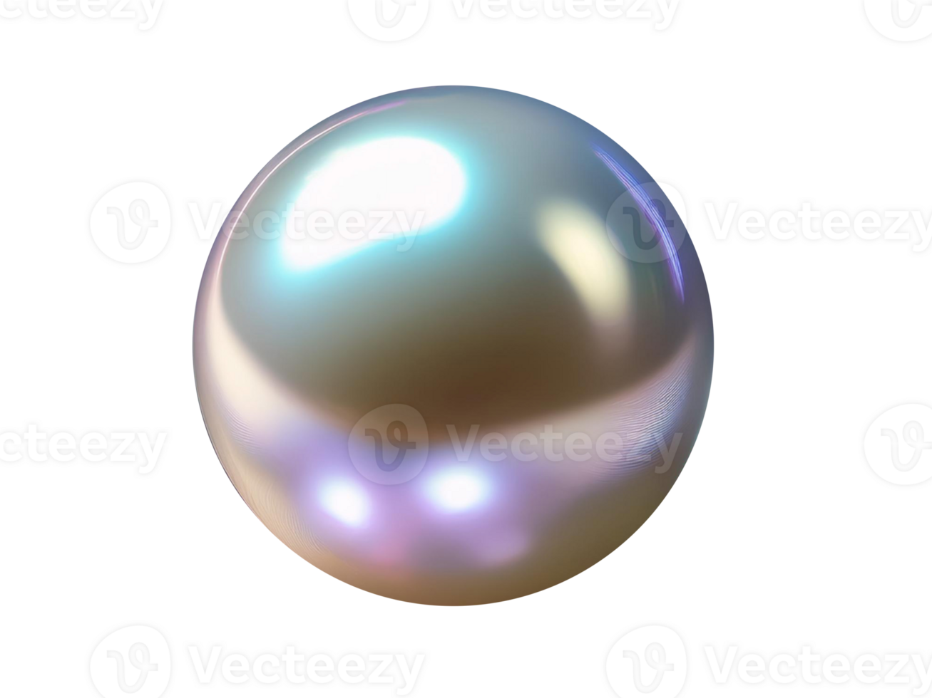 Close-Up Illustration of a Lustrous Pearl with Smooth Surface and Subtle Iridescence png