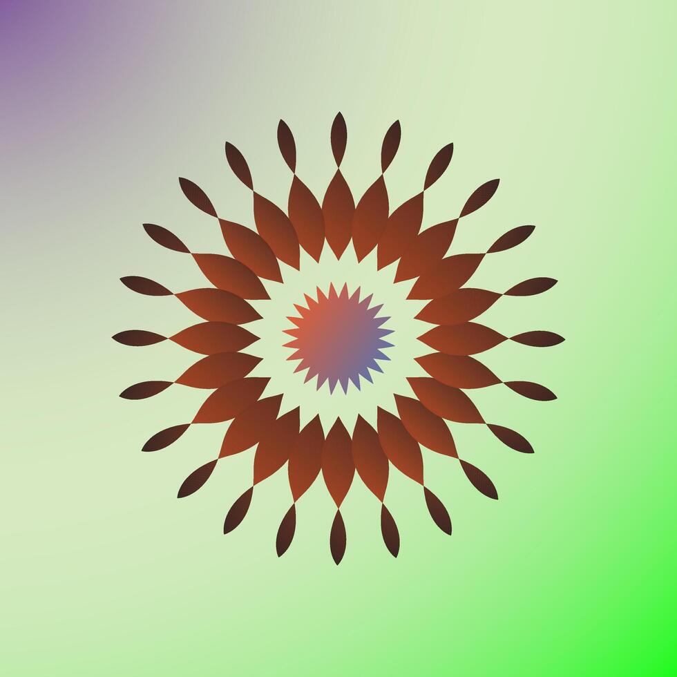 a flower design on a green and purple background vector