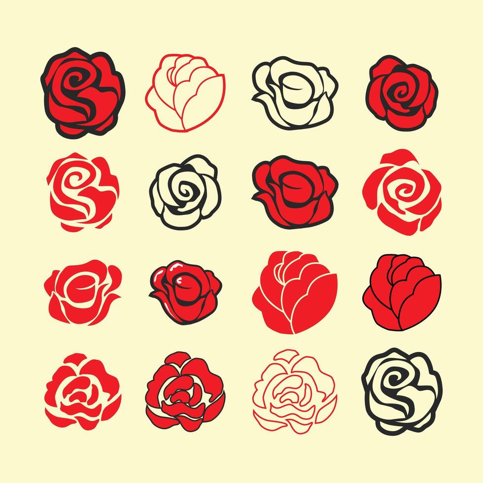 Set of decorative rose vector