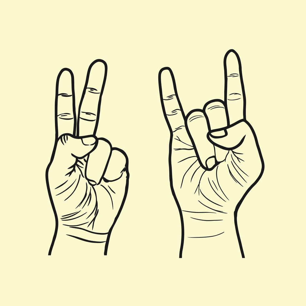 Hands gesture icon set. vector