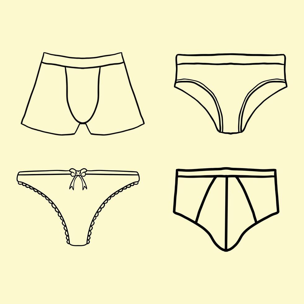 Different type underwear collection vector