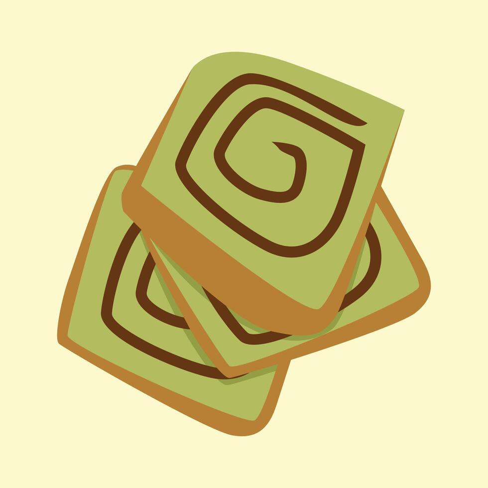 Bolu pandan indonesian traditional cake vector