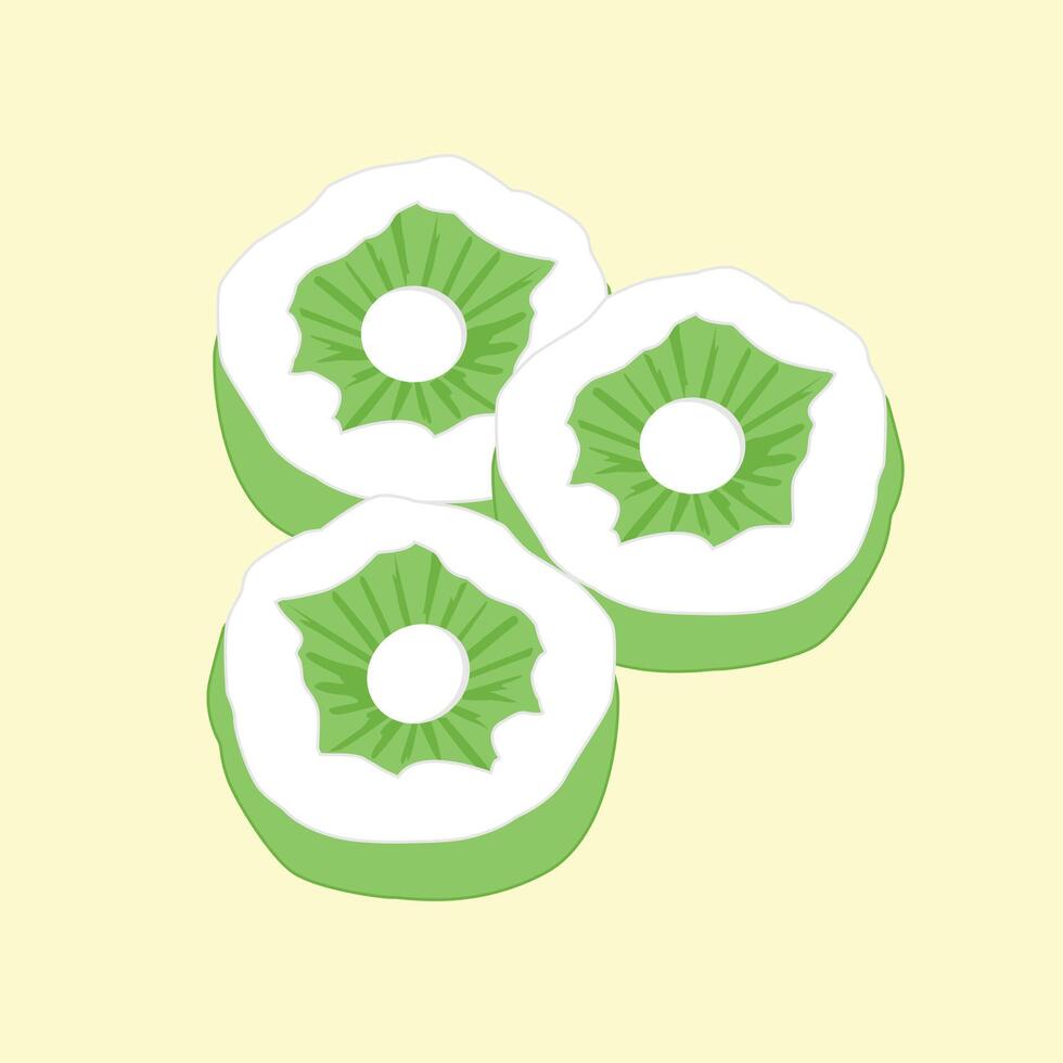 Indonesian cake with aromatic pandan flavour called Kue Putu Ayu vector