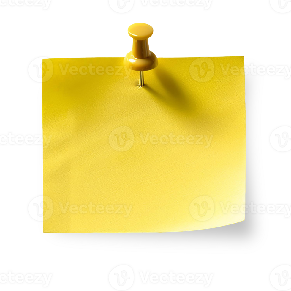 Yellow Sticky Note Pinned Clip Art for Messages and Reminders png
