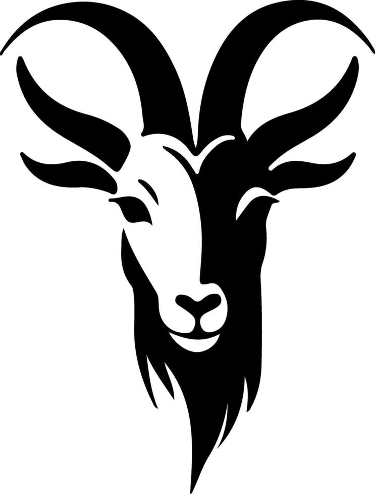 Goat head silhouette illustration vector