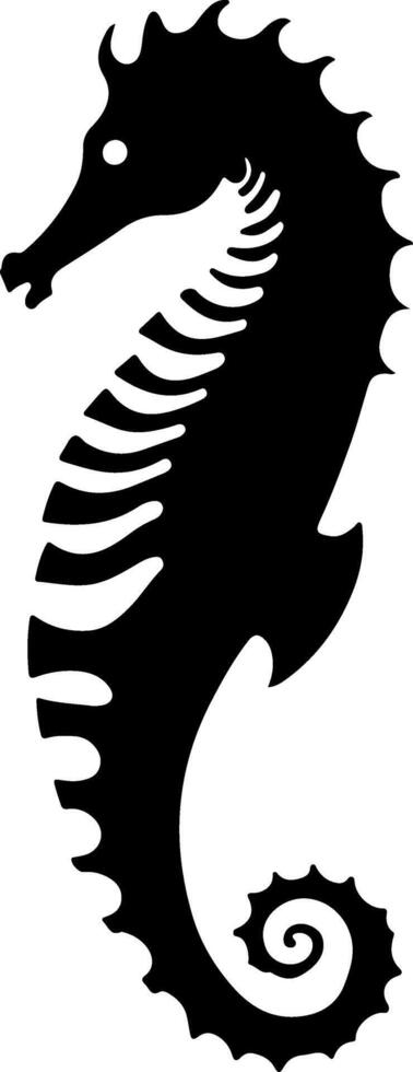 Seahorse silhouette isolated on white background vector